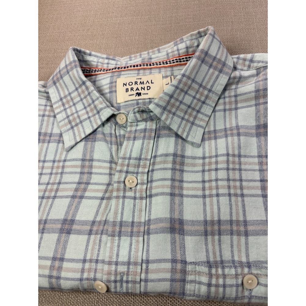 The Normal Brand Men's Plaid Long Sleeve Button Flannel Shirt Size L